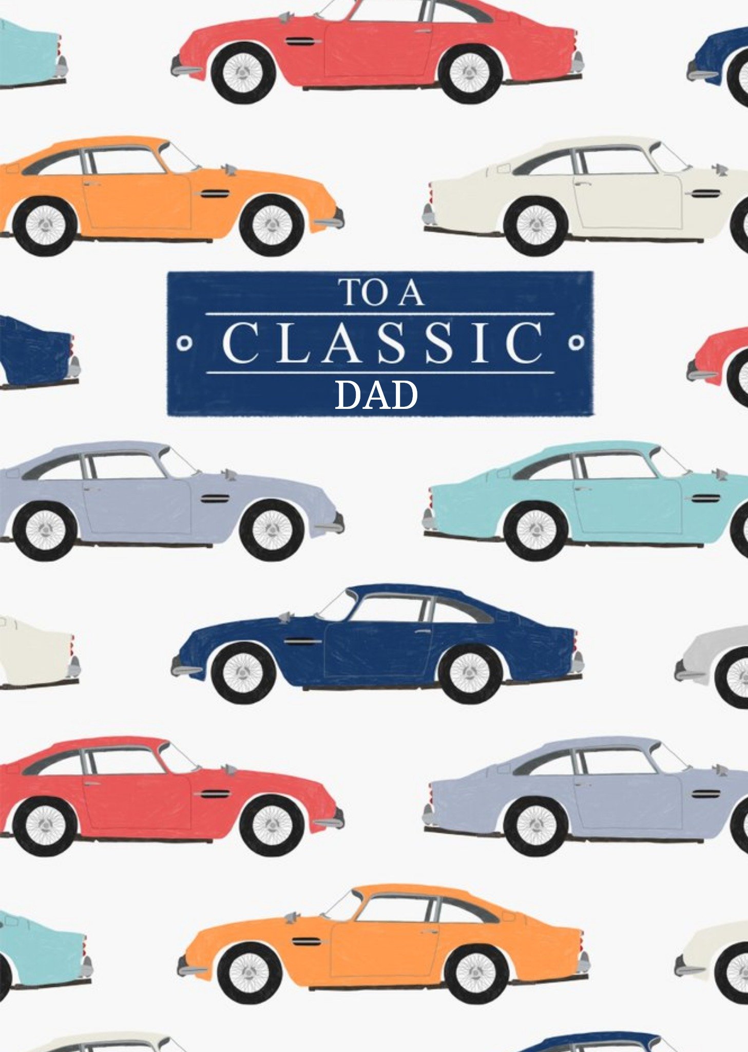 Colourful Classic Cars Happy Father's Day Card Ecard