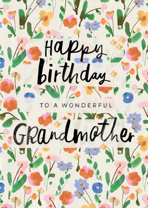Pretty Floral Grandmother Birthday Card  