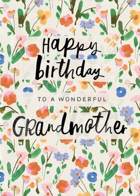 Pretty Floral Grandmother Birthday Card  