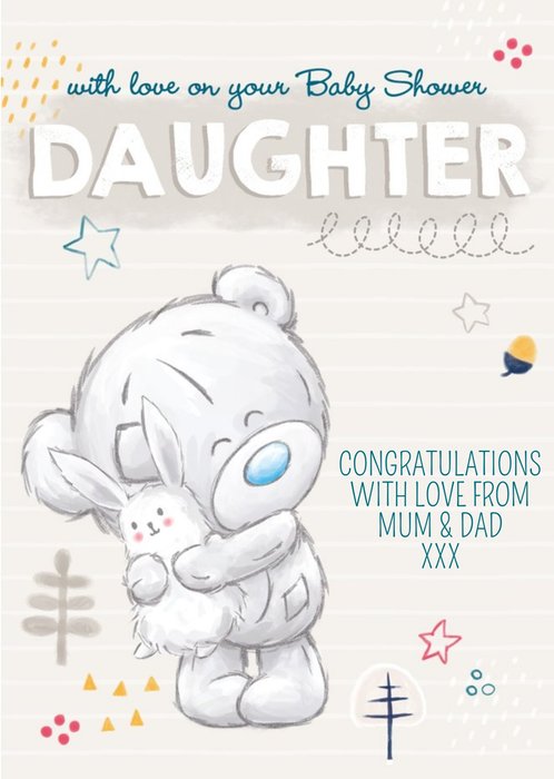 Tatty Teddy Baby Shower For Daughter Card