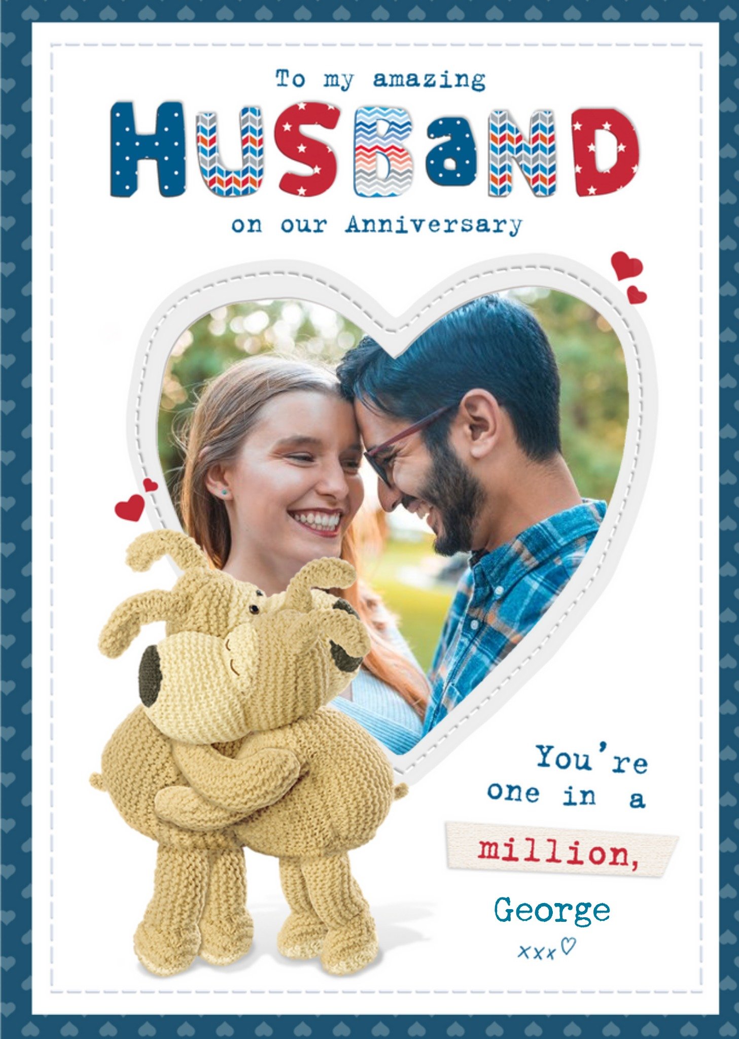 Boofle Anniversary Card - Photo Upload - Husband