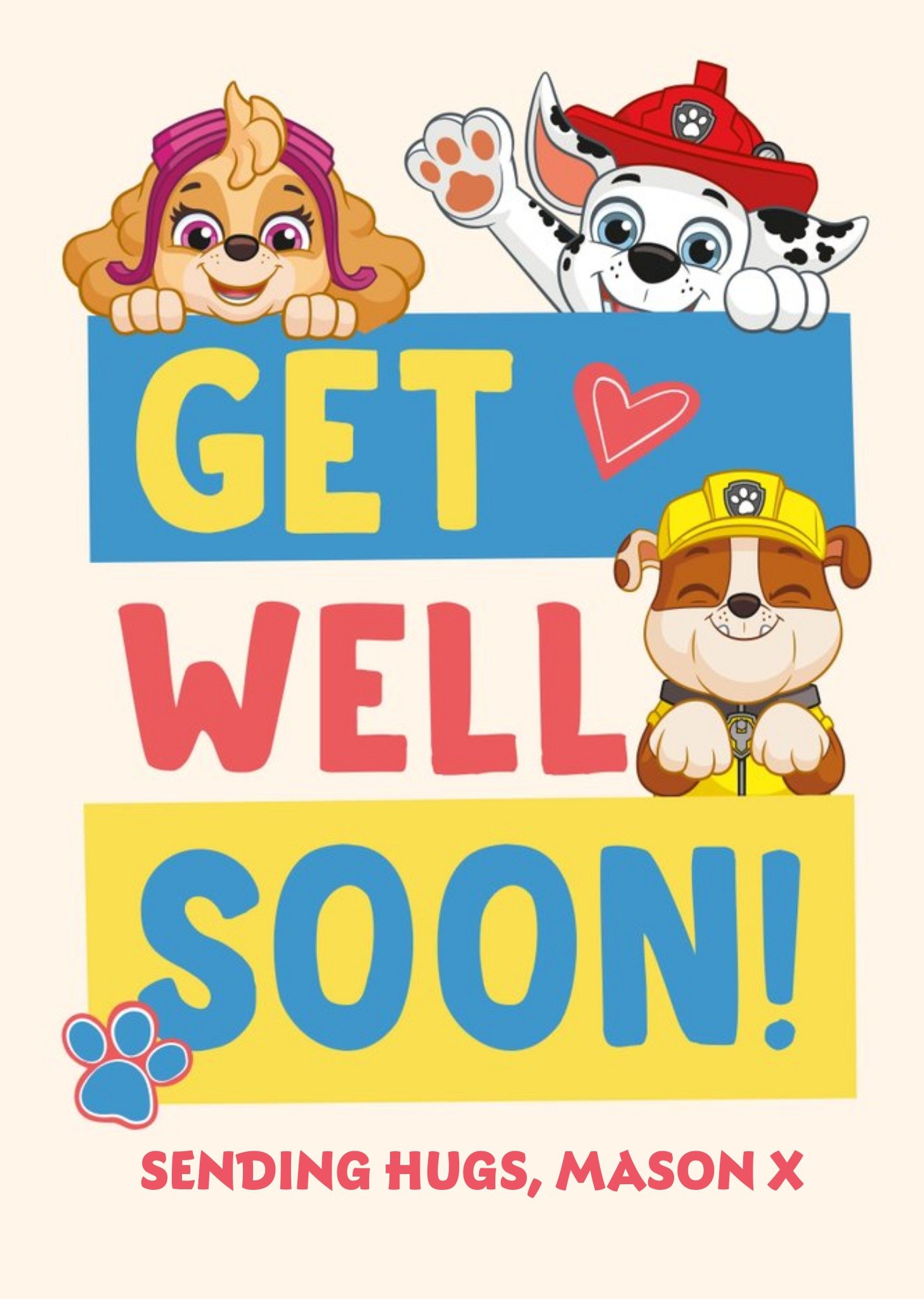 Nickelodeon Paw Patrol Get Well Soon Card Ecard