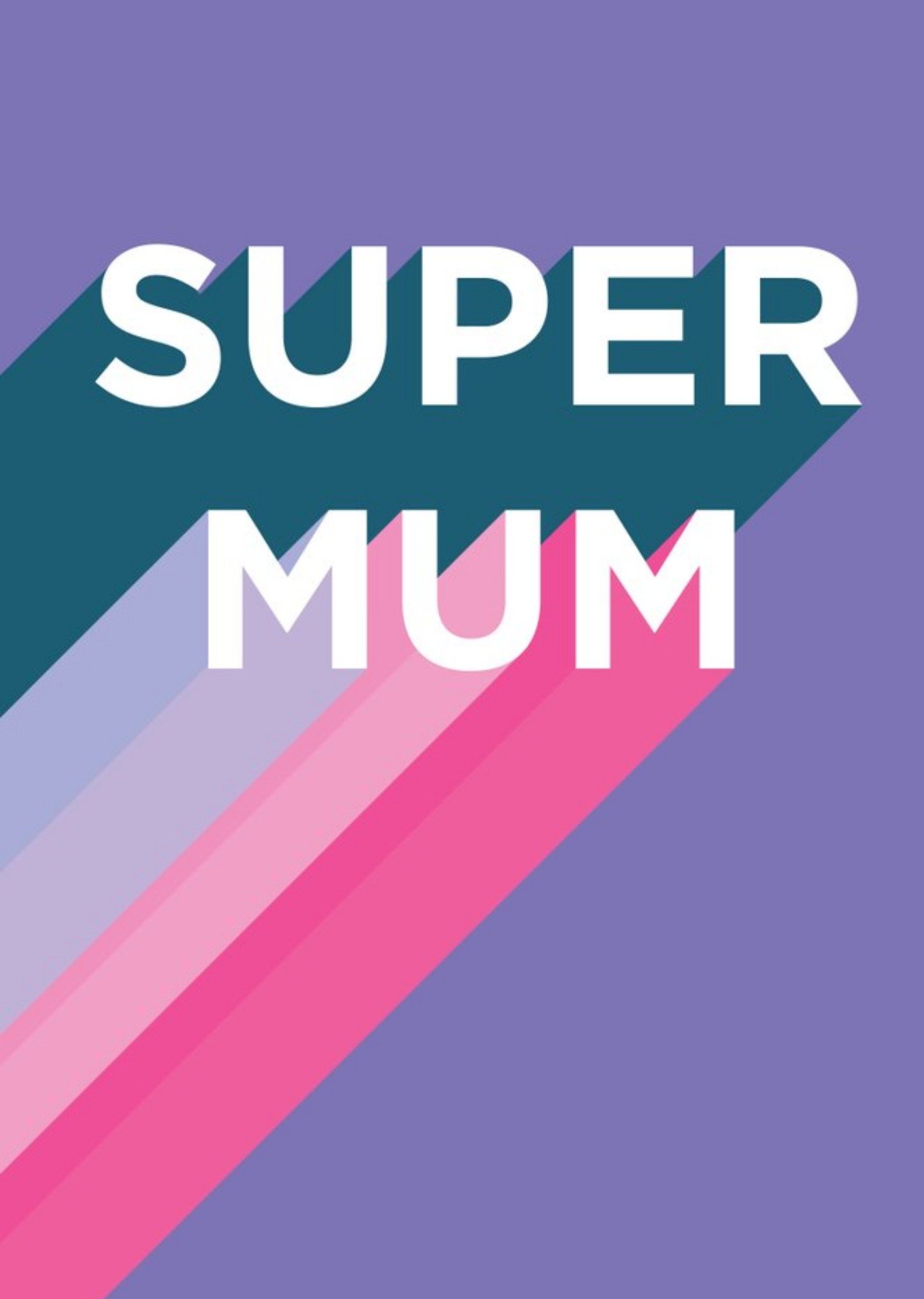 Typographic Super Mum Card Ecard