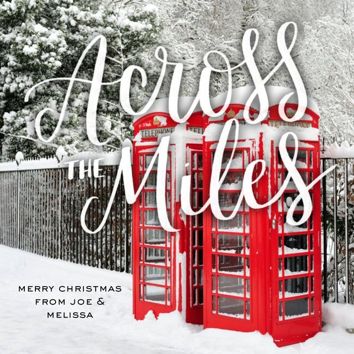 Across The Miles Snowy London Phone Booth Christmas Card