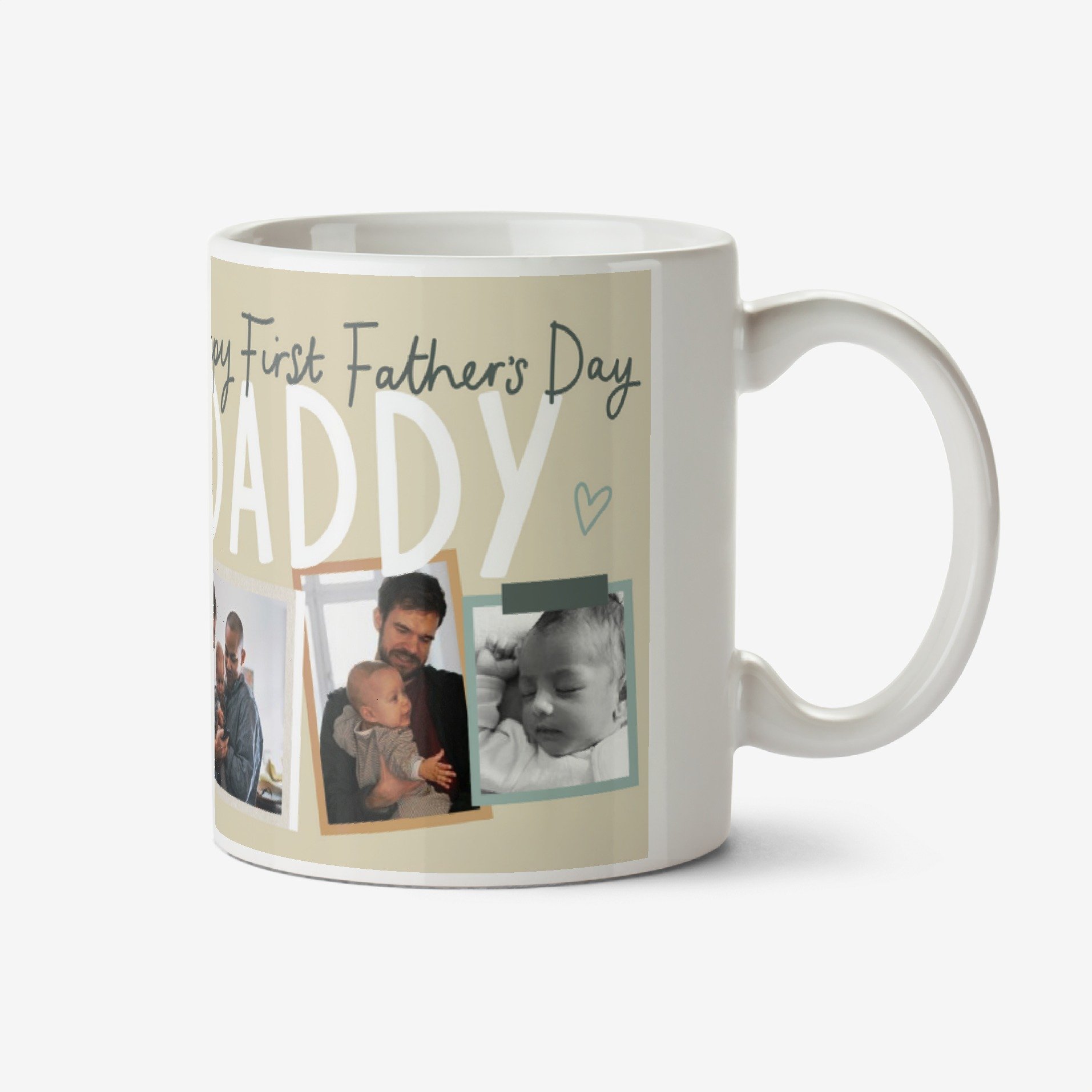 Moonpig Simple Design Five Photo Upload Happy First Father's Day Daddy Mug Ceramic Mug