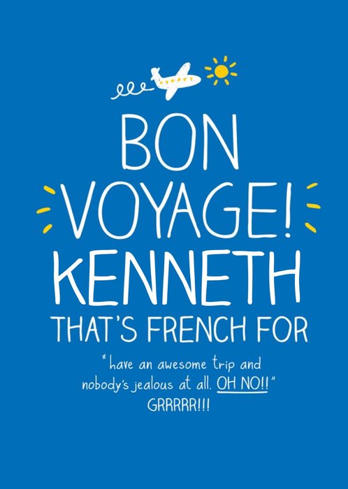 Have An Awesome Trip Personalised Bon Voyage Card