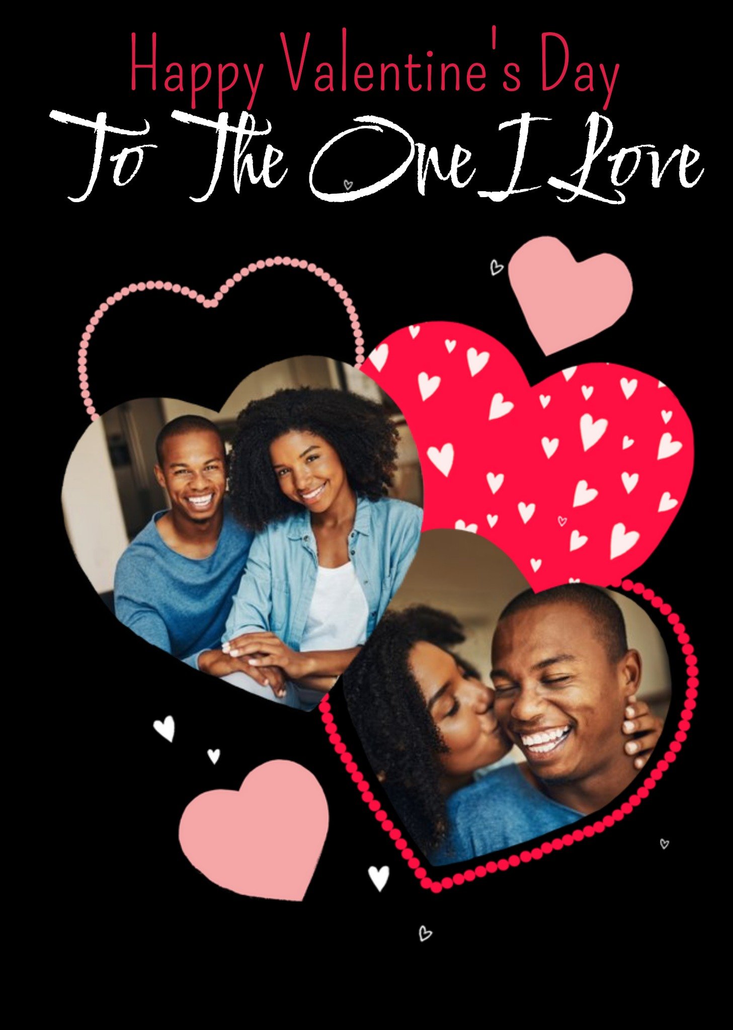 One I Love Modern Hearts Photo Upload Valentine's Day Card