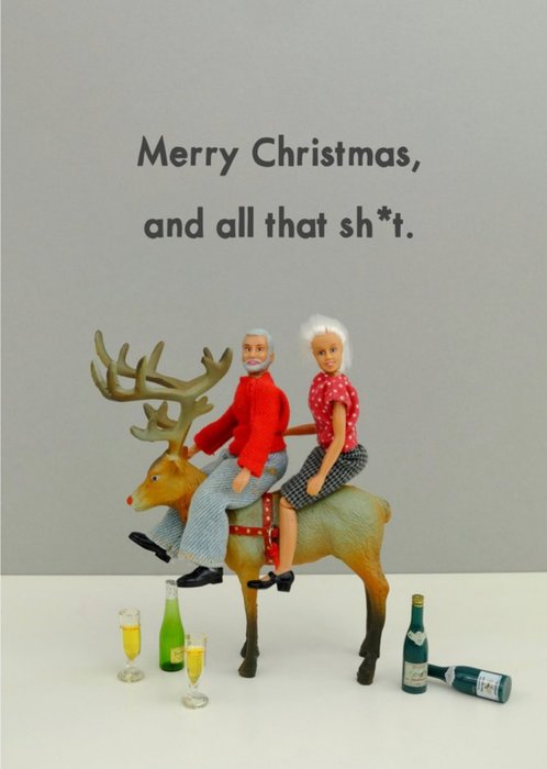 Funny Dolls Merry Christmas And All That Card