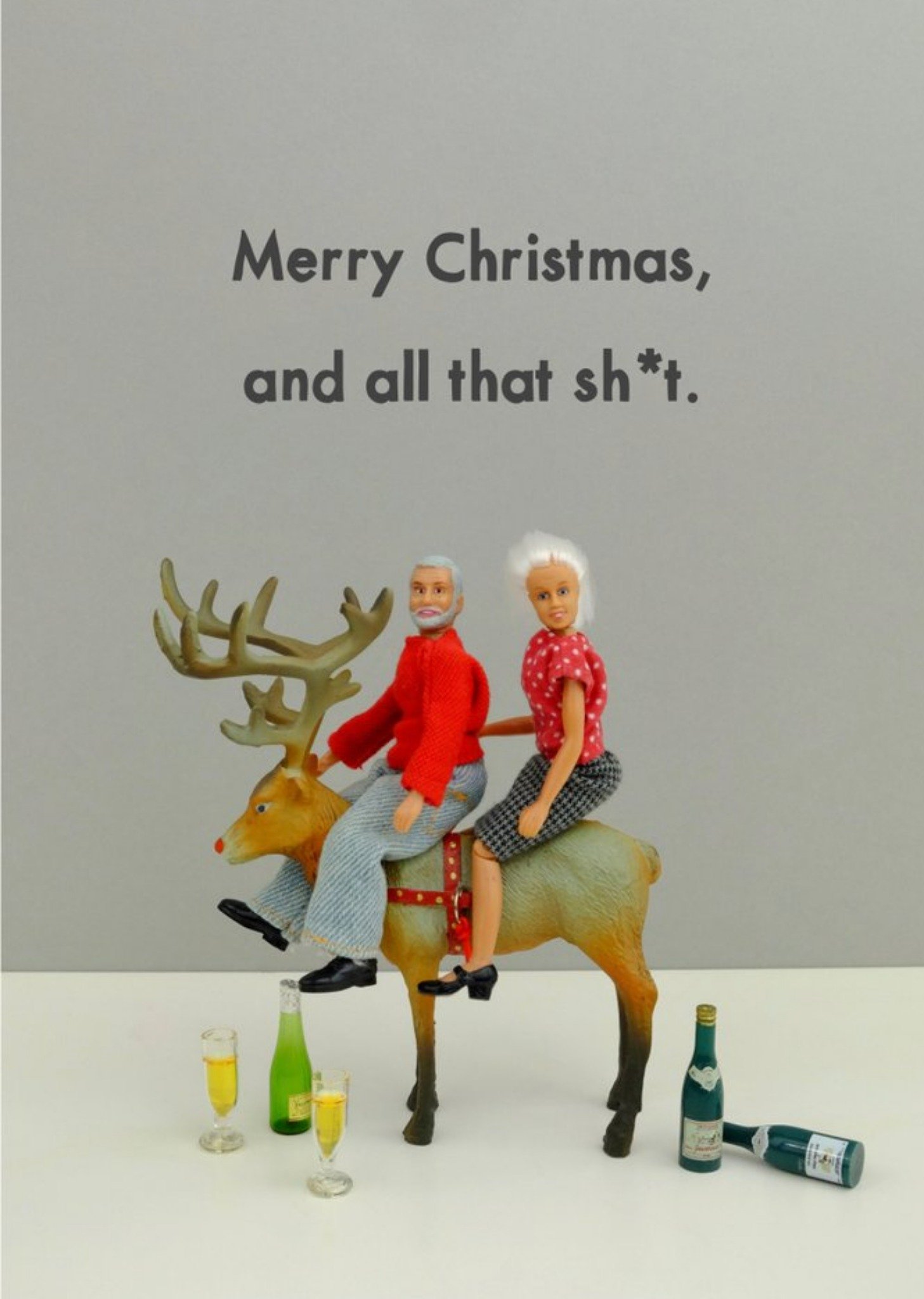 Bold And Bright Funny Dolls Merry Christmas And All That Card