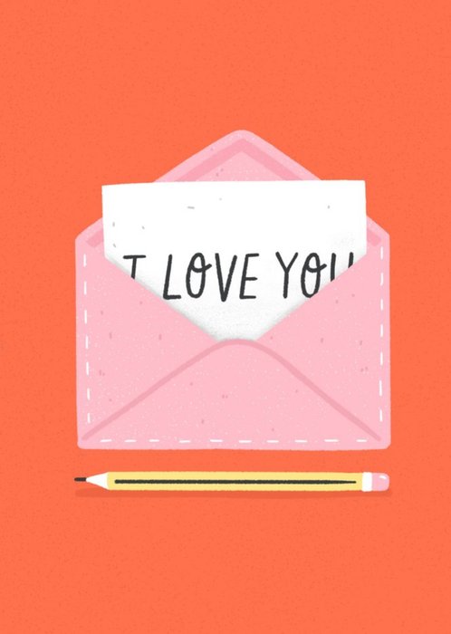 Cute Envelope I Love You Card