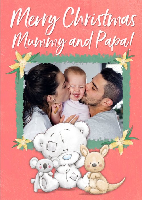 Tiny Tatty Teddy Merry Christmas Mummy & Papa Photo Upload Card