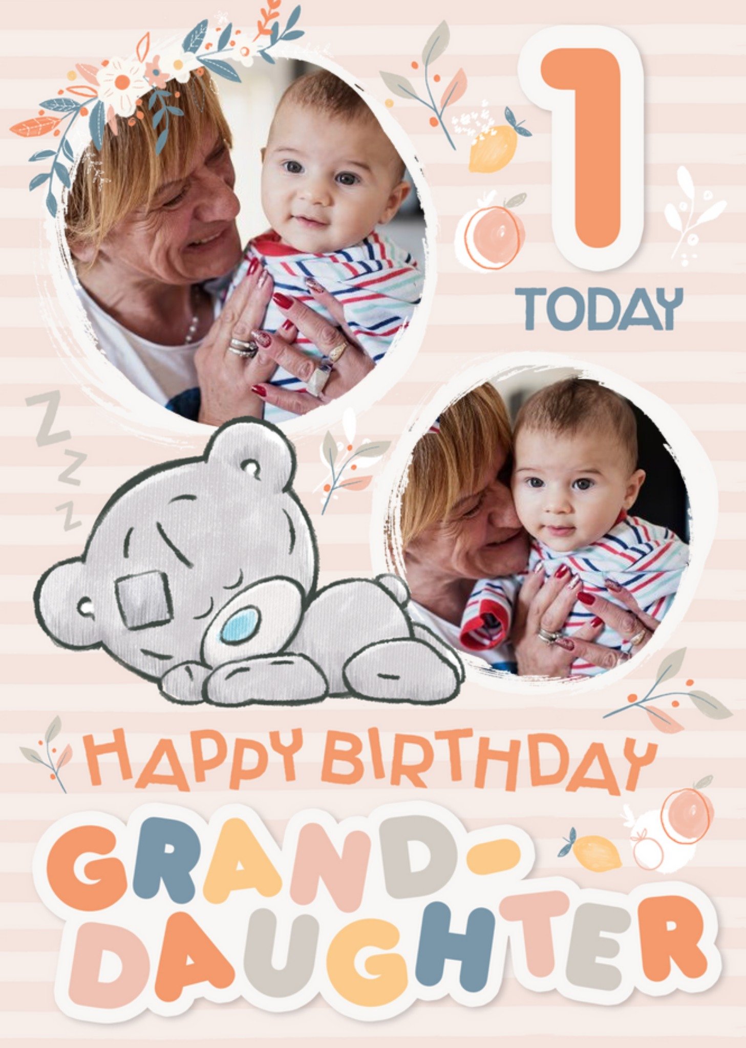 Tiny Tatty Teddy Granddaughter 1st Photo Upload Birthday Card Ecard