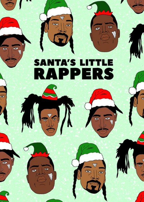 Santa's Little Rappers Illustration Christmas Card