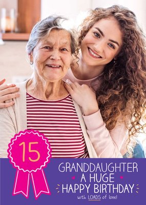 Granddaughter Photo Upload 15th Birthday Card