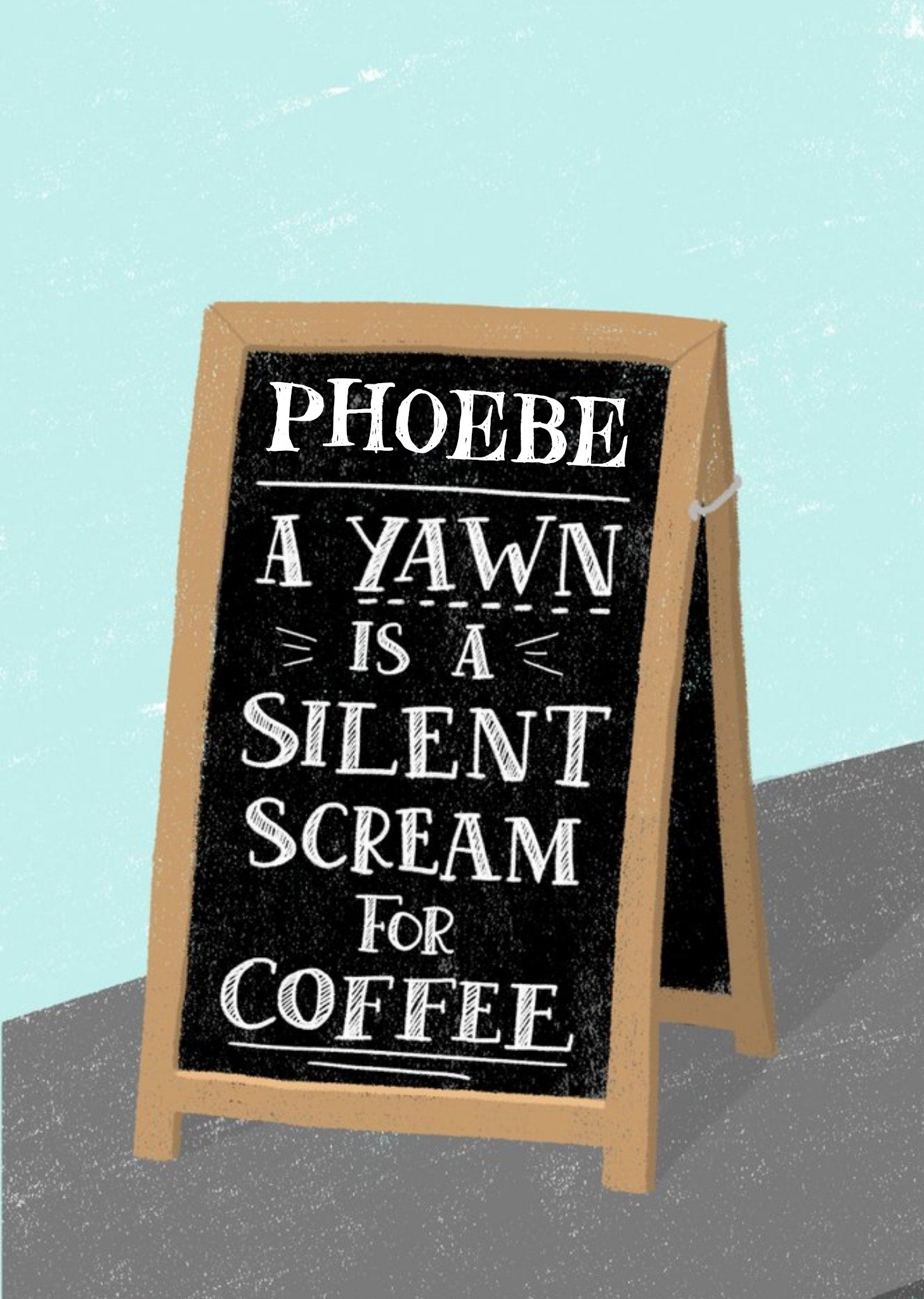 Moonpig Chalk Talk Silent Scream For Cee Personalised Card, Large