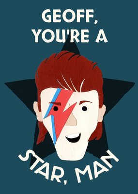 Funny Paper Cut David Bowie Birthday Card
