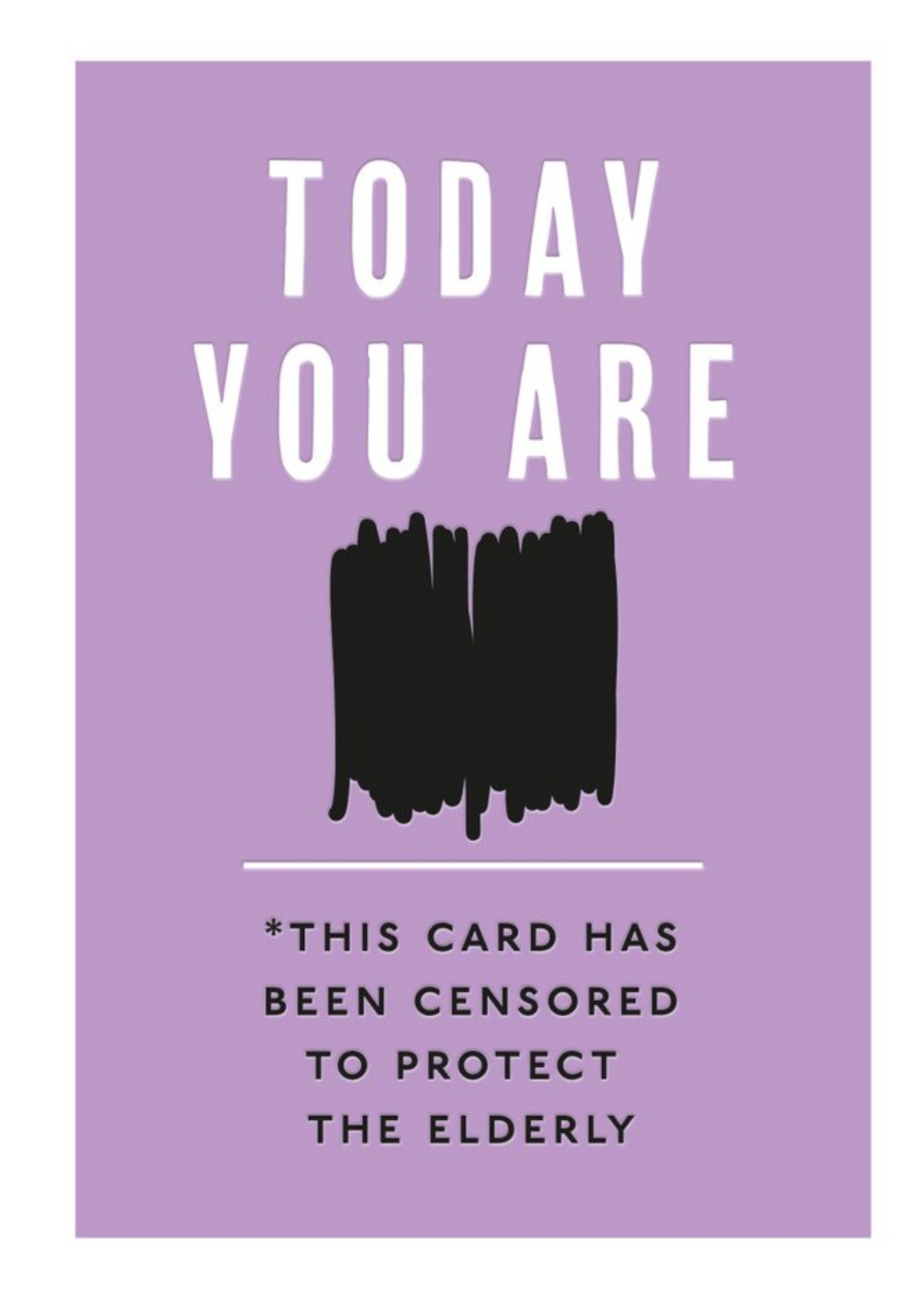 Simple Purple Typographic Funny Censored Birthday Card Ecard