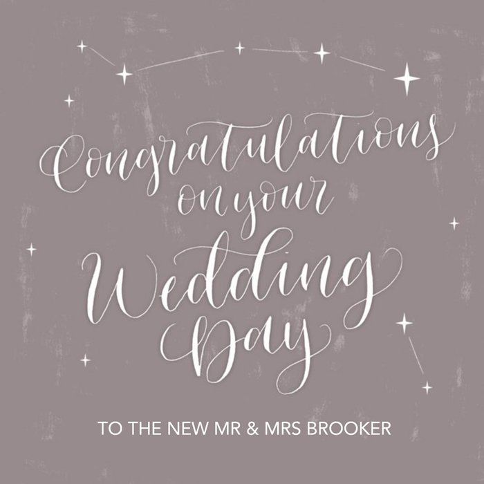 Wedding Card - Congratulations - Stars