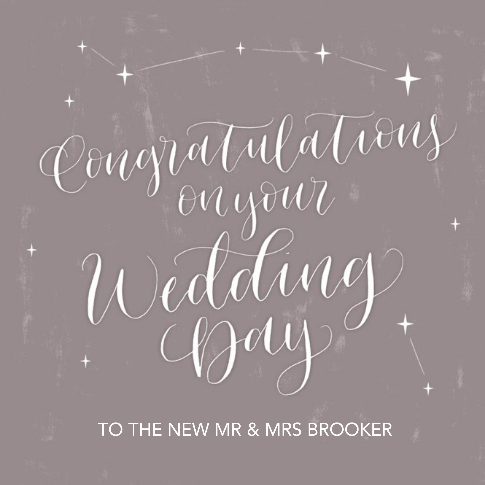 Wedding Card - Congratulations - Stars, Square