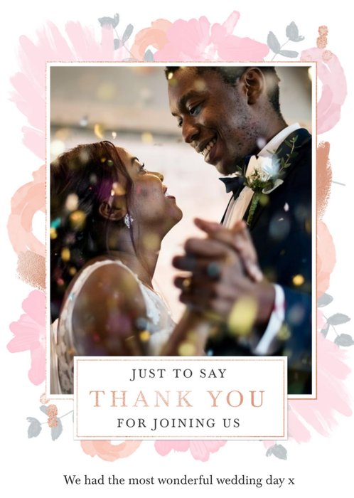 Wedding Card - Just To Say - Thank You For Joining Us - Photo Upload
