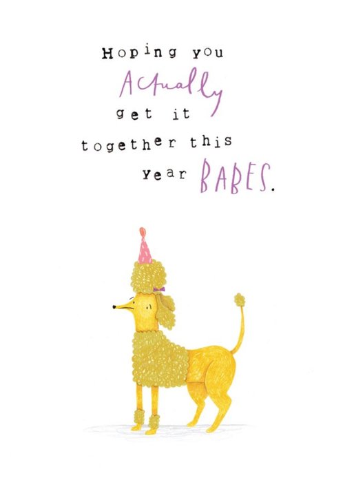 Animal birthday card - poodle