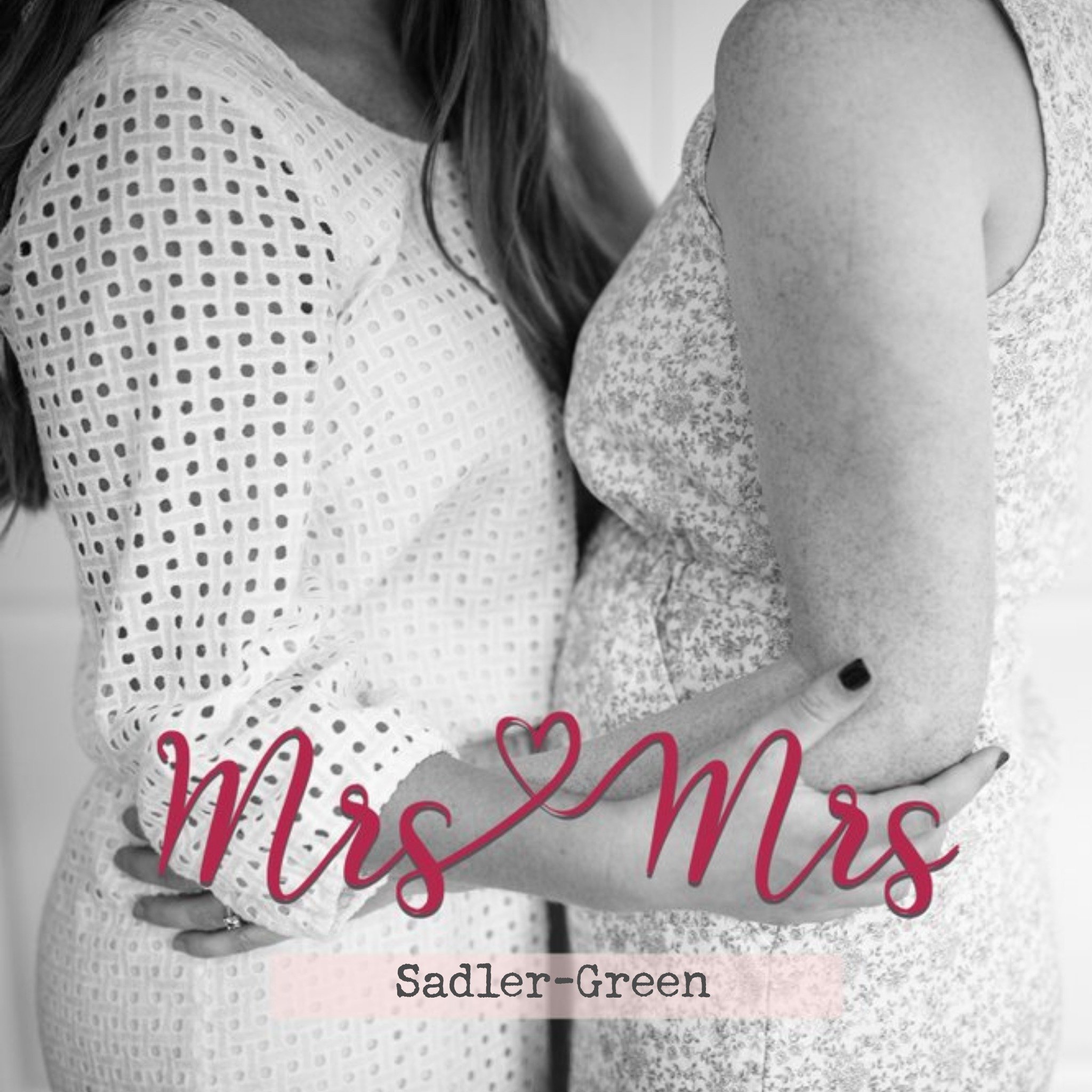 Huetribe Photographic Lesbian Mrs And Mrs Wedding Card, Square