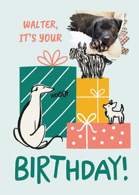 For The Dog Photo Upload Birthday Card