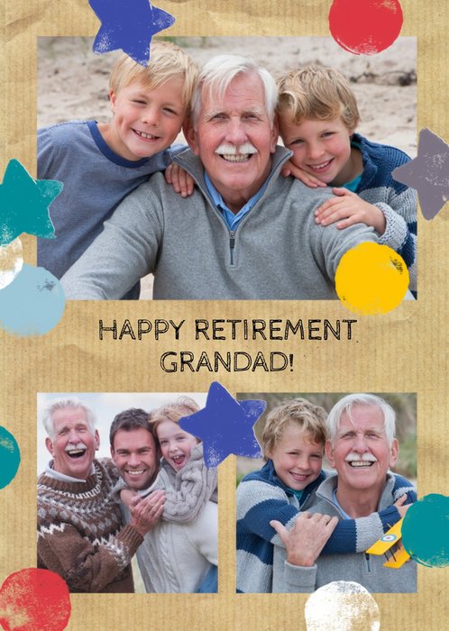 Happy Retirement Grandad Photo Upload Card