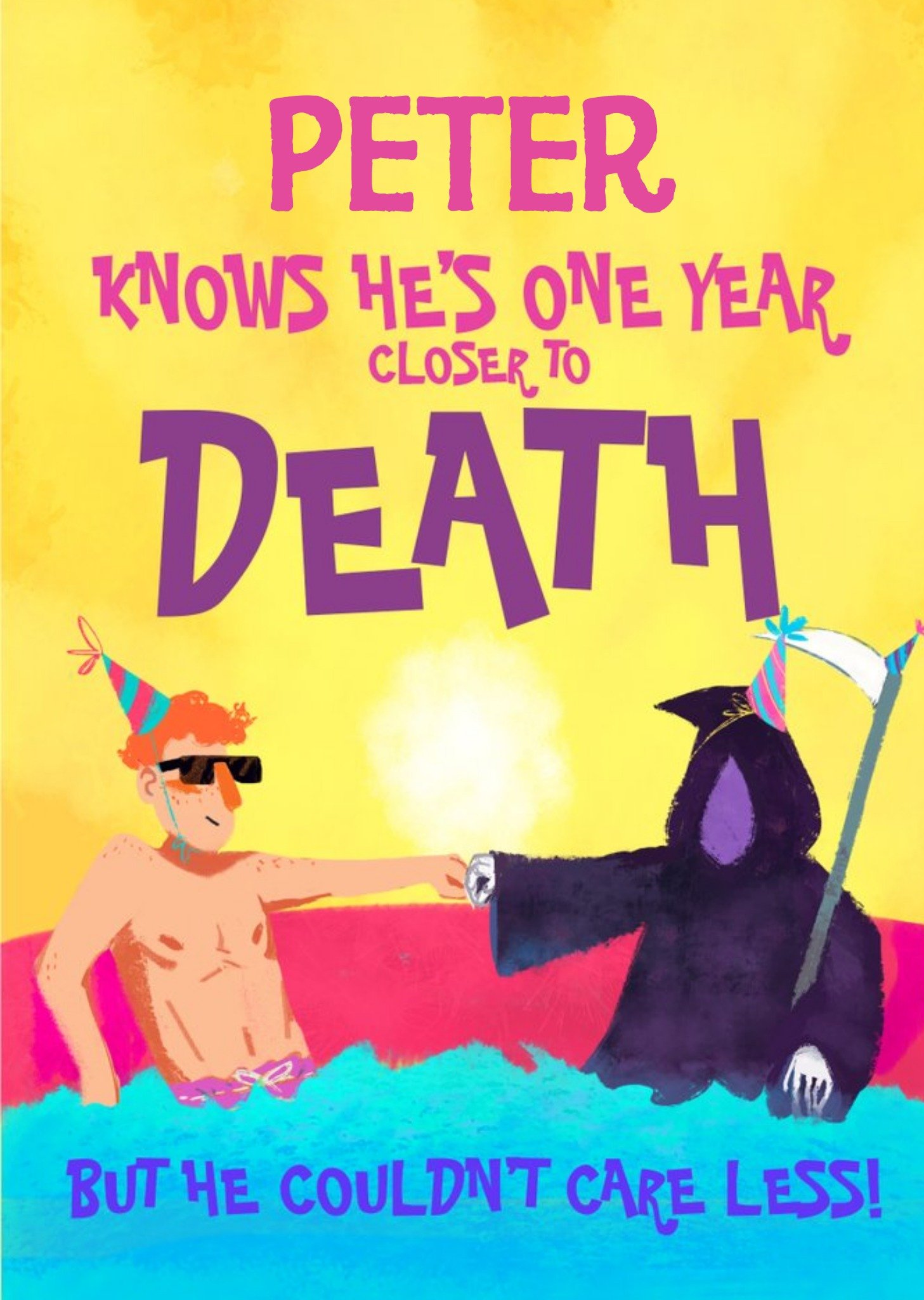 Moonpig Funny Birthday Card One Year Closer To Death, Large