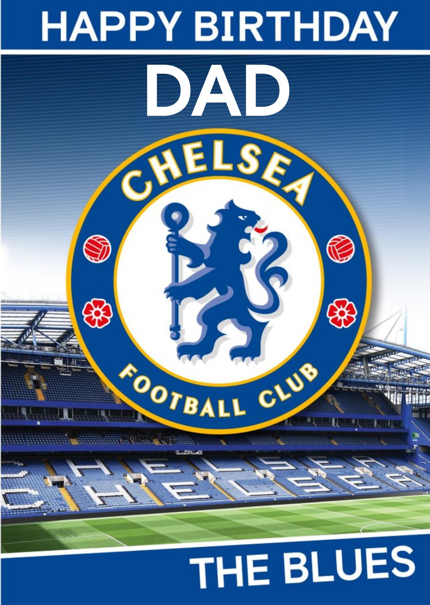Chelsea Fc Birthday Card - Dad - The Blues, Large