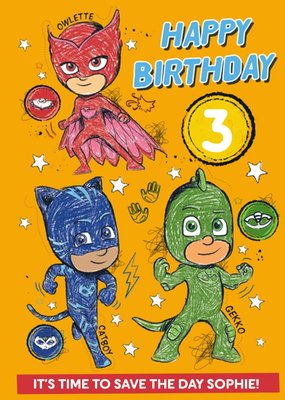 PJ Masks Save The Day Birthday Card