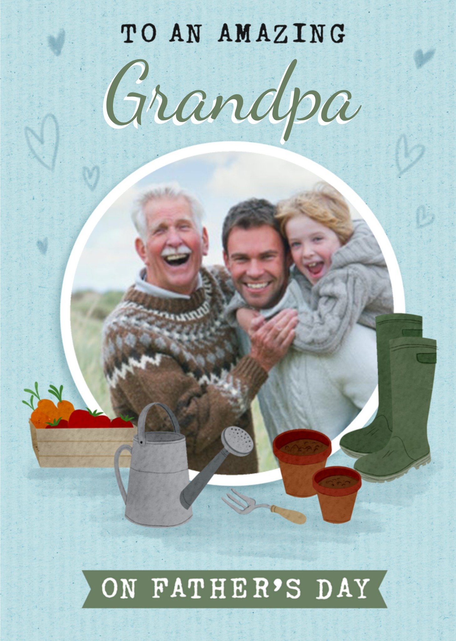 Moonpig To An Amazing Grandpa Garden Photo Upload Father's Day Card, Large