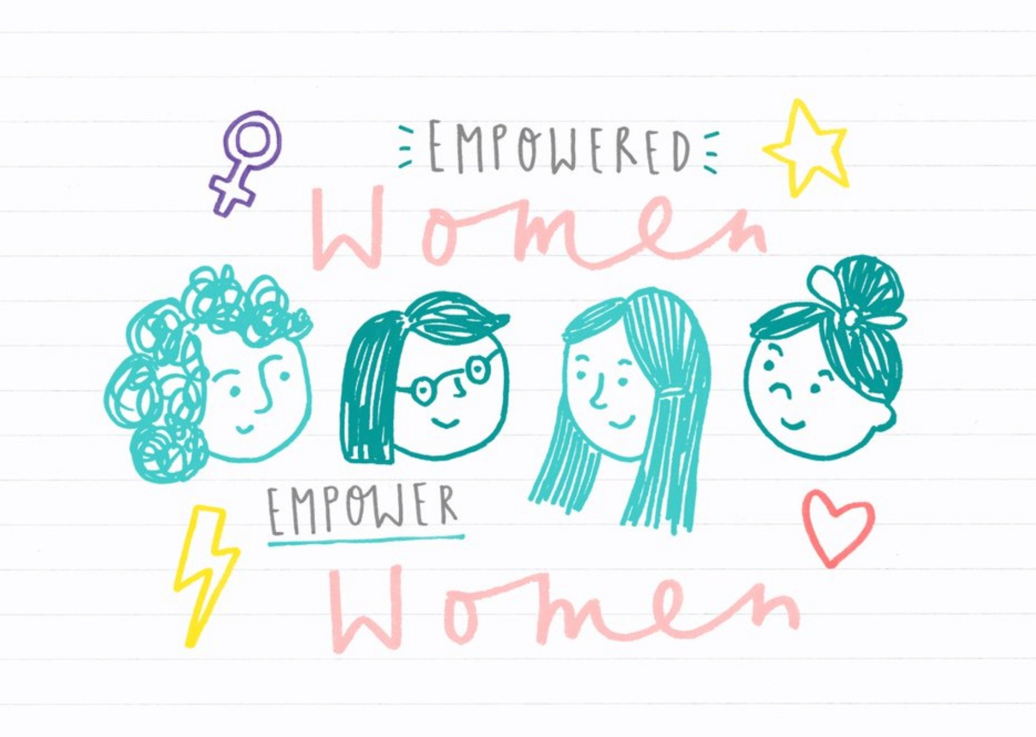 Moonpig Empowered Women Card - International Women's Day Card - Just Because, Large
