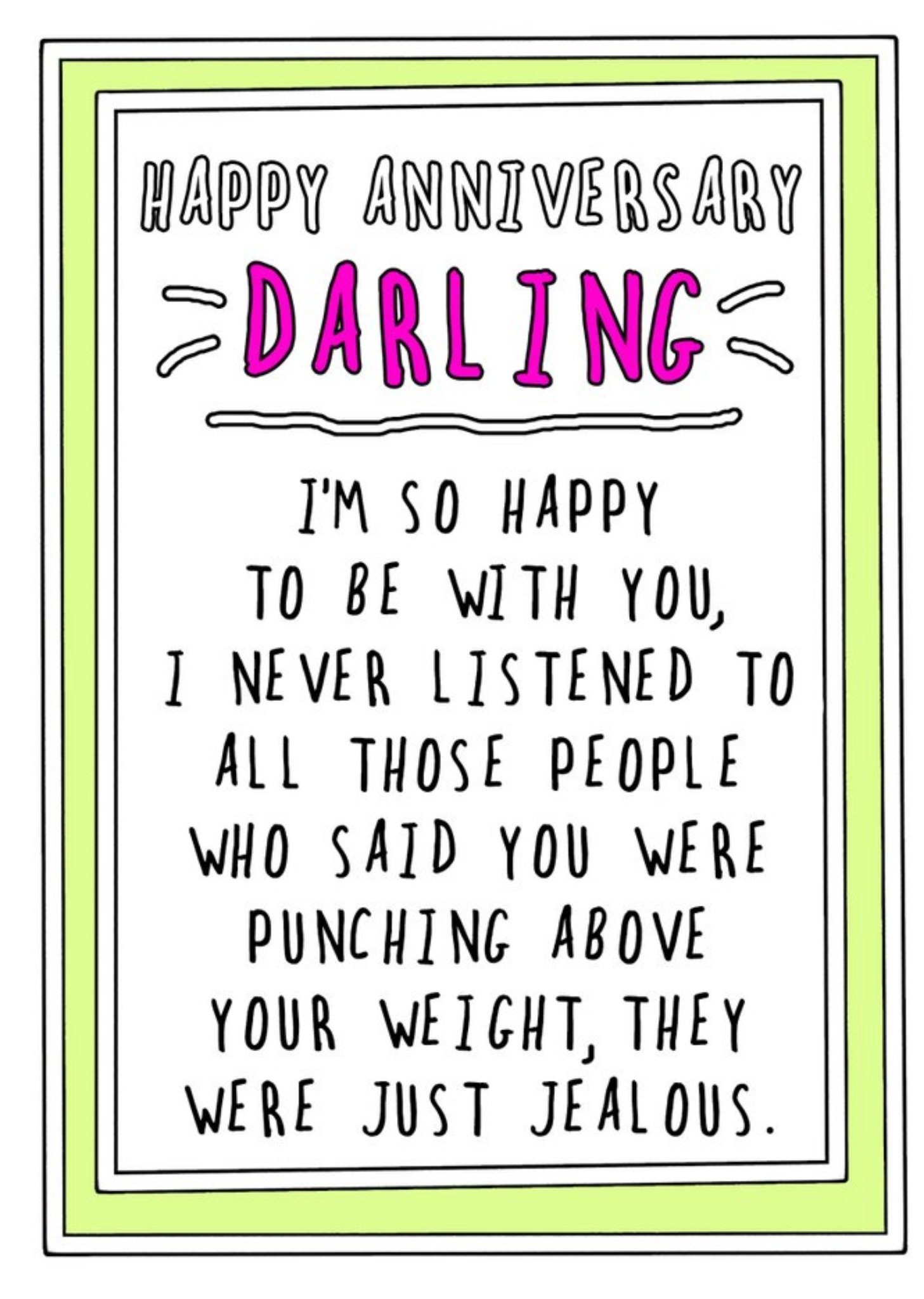 Go La La Humour Darling Border Funny Anniversary Card Ecard