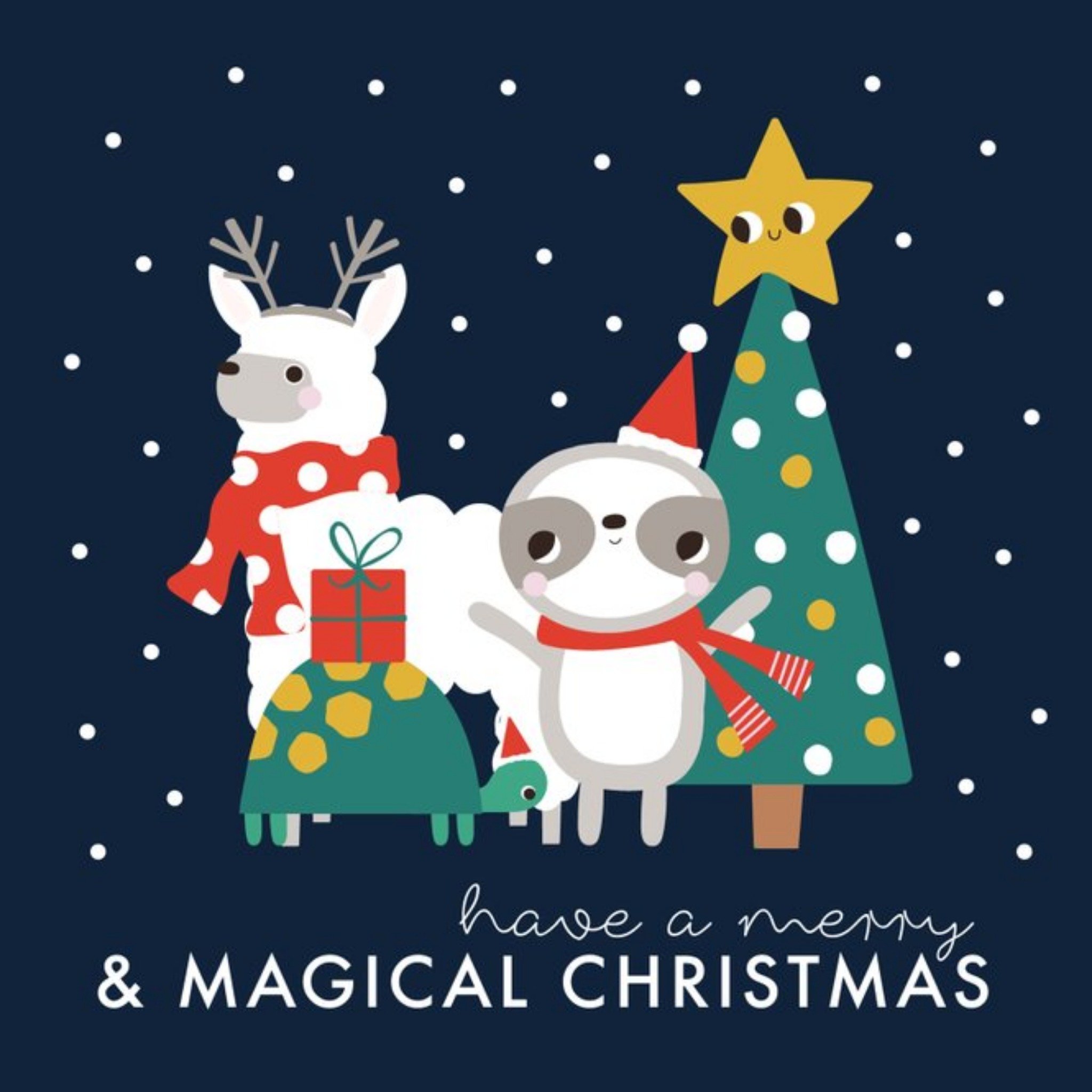 Moonpig Cute Have A Merry And Magical Christmas Card, Square