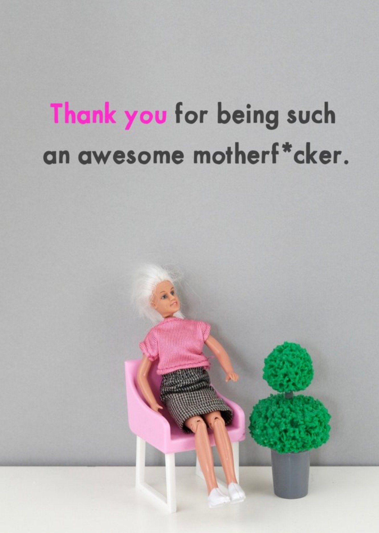 Bold And Bright Funny Rude Dolls Thank You For Being Such An Awesome Person Card