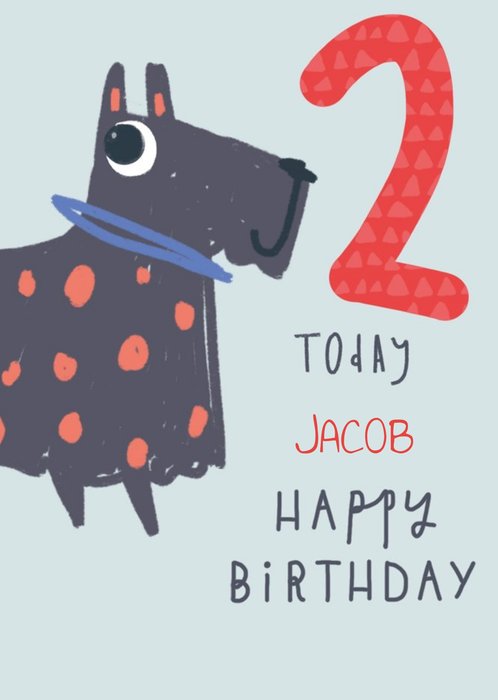 Pigment Kooky Sticks Dog 2nd Birthday Card