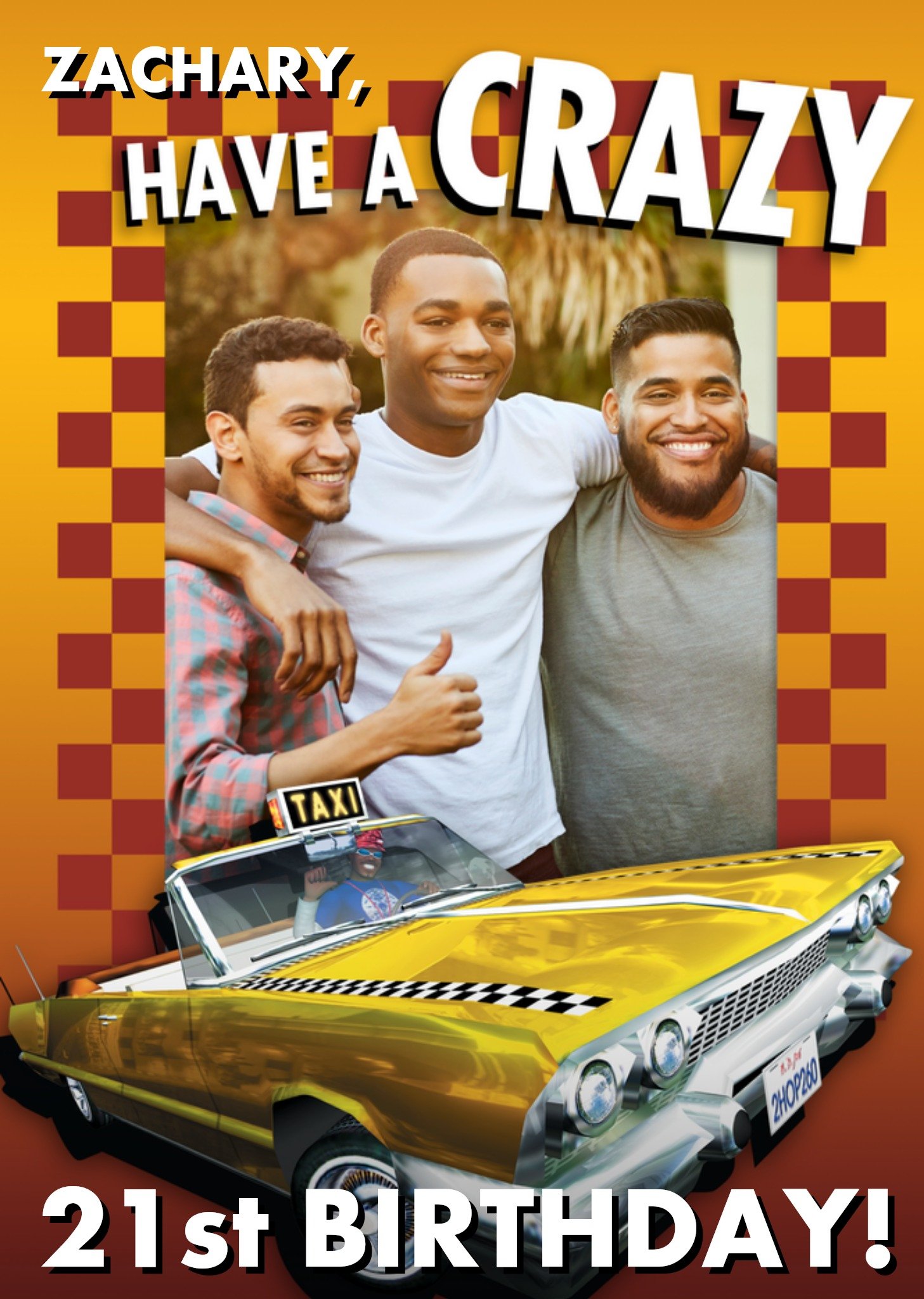 Other Sega Crazy Taxi Have A Crazy Birthday Day Photo Upload Card, Large