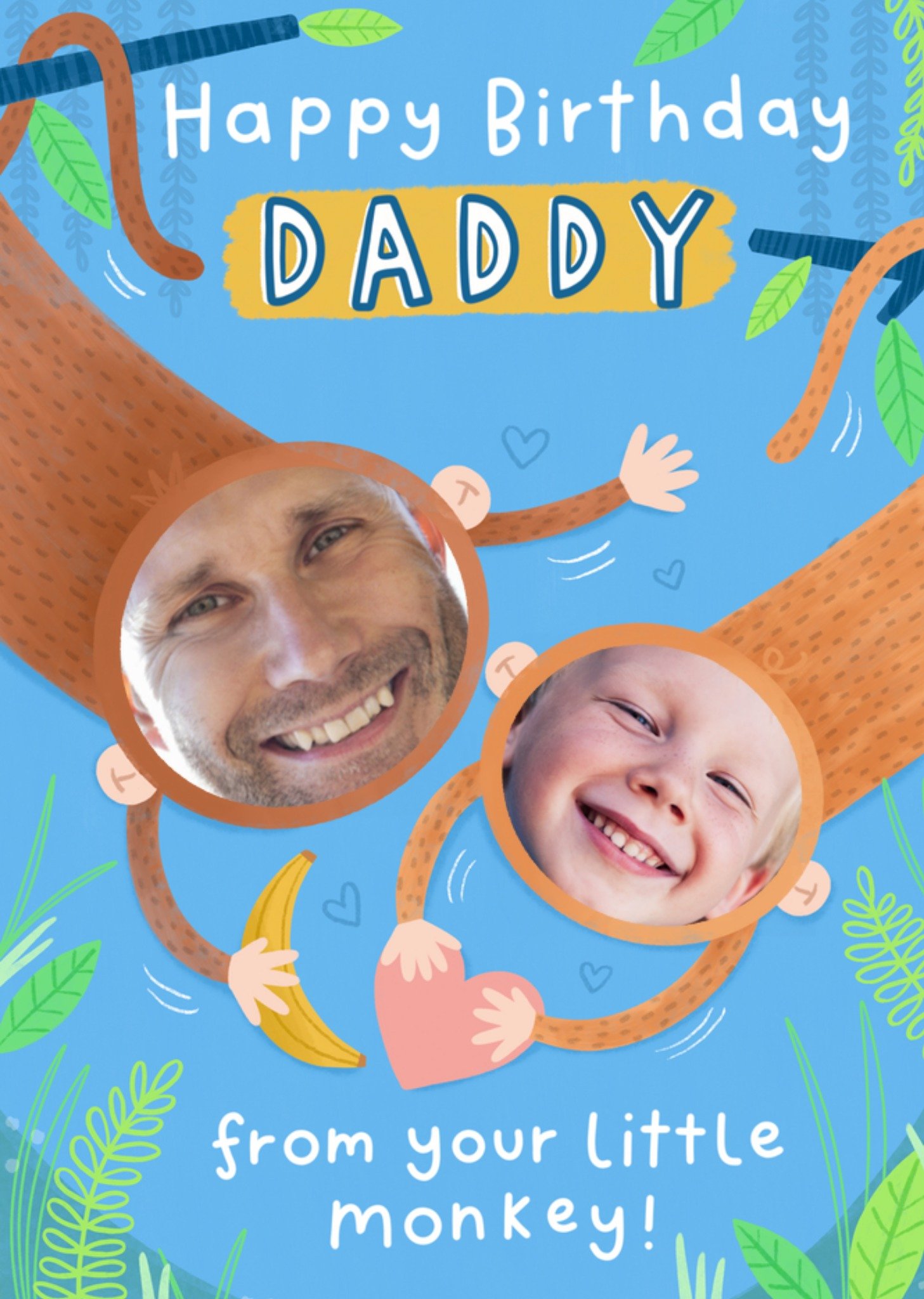 Cheeky Monkeys Face In Hole Photo Upload Birthday Card For Daddy By Jess Moorhouse Ecard