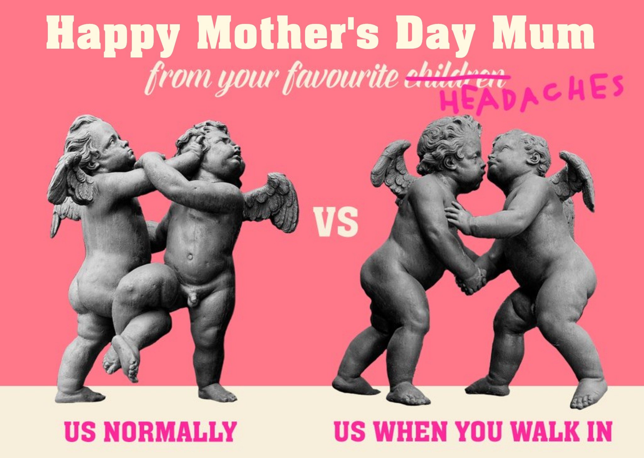 Funny Cupids Happy Mother's Day From The Both Of Us Card Ecard