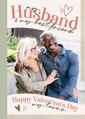 Husband And Best Friend Photo Upload Valentine's Day Card