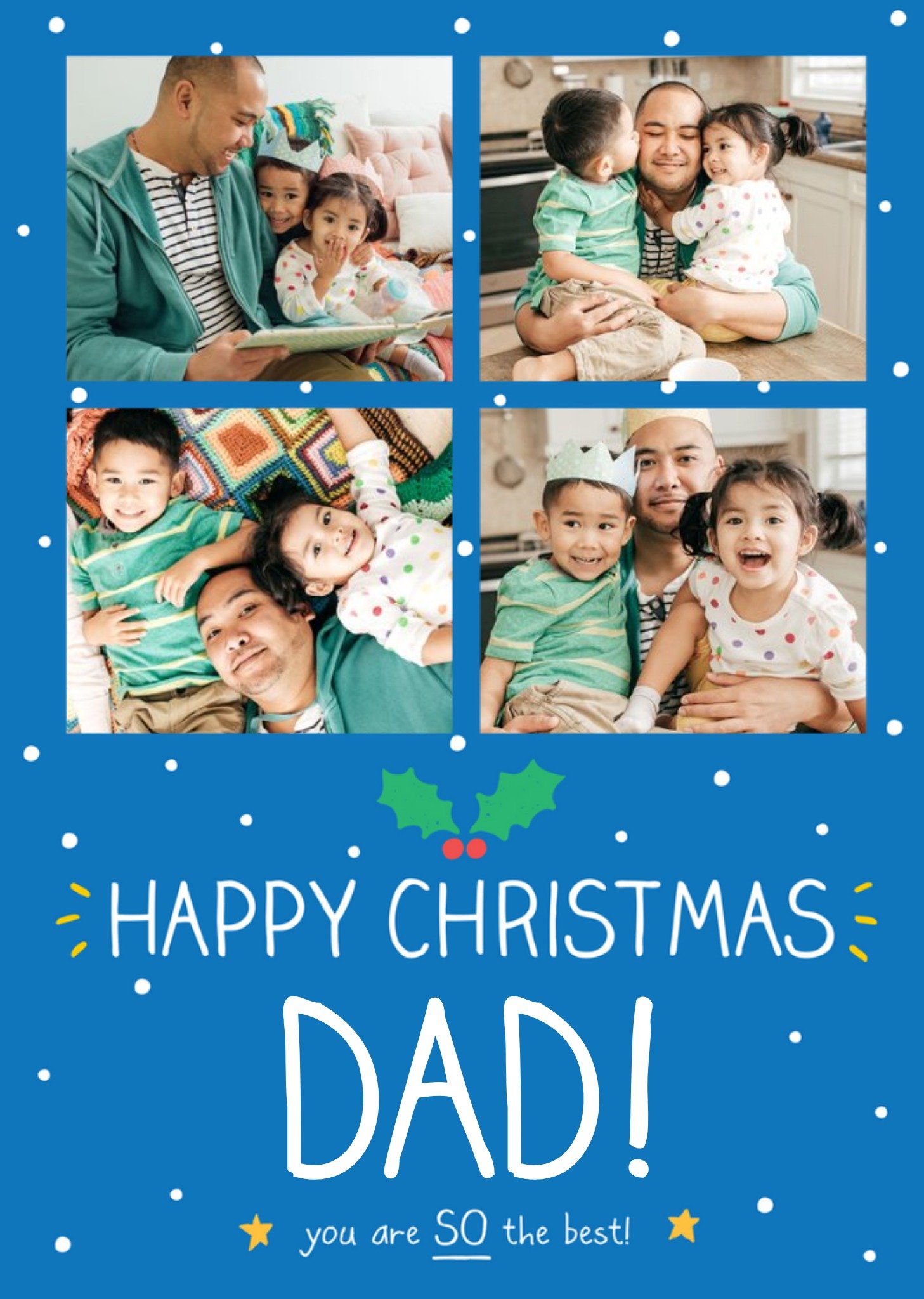 Happy Jackson Photo Upload Christmas Card For Dad, You Are So The Best, Large