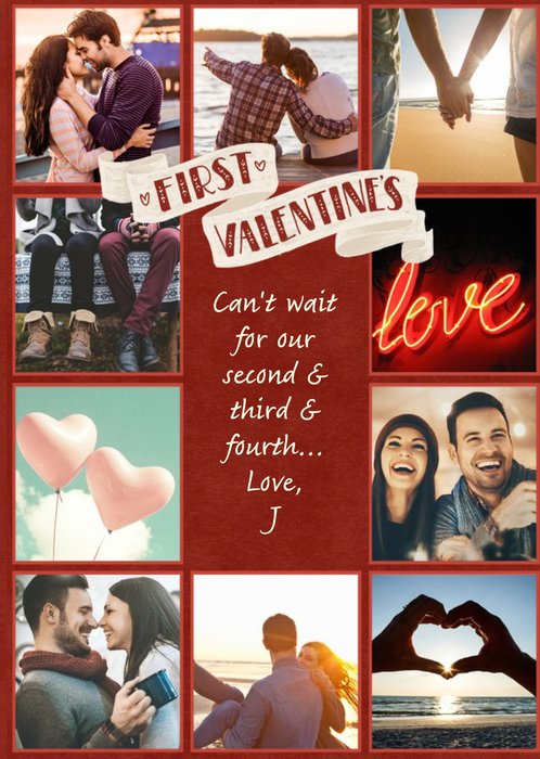 Multi-Photo First Valentine's Day Personalised Card