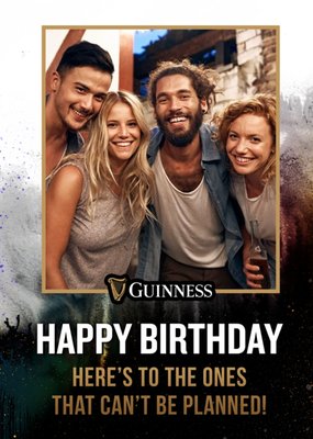 Guiness Contemporary Black and White Photo Upload Birthday Card