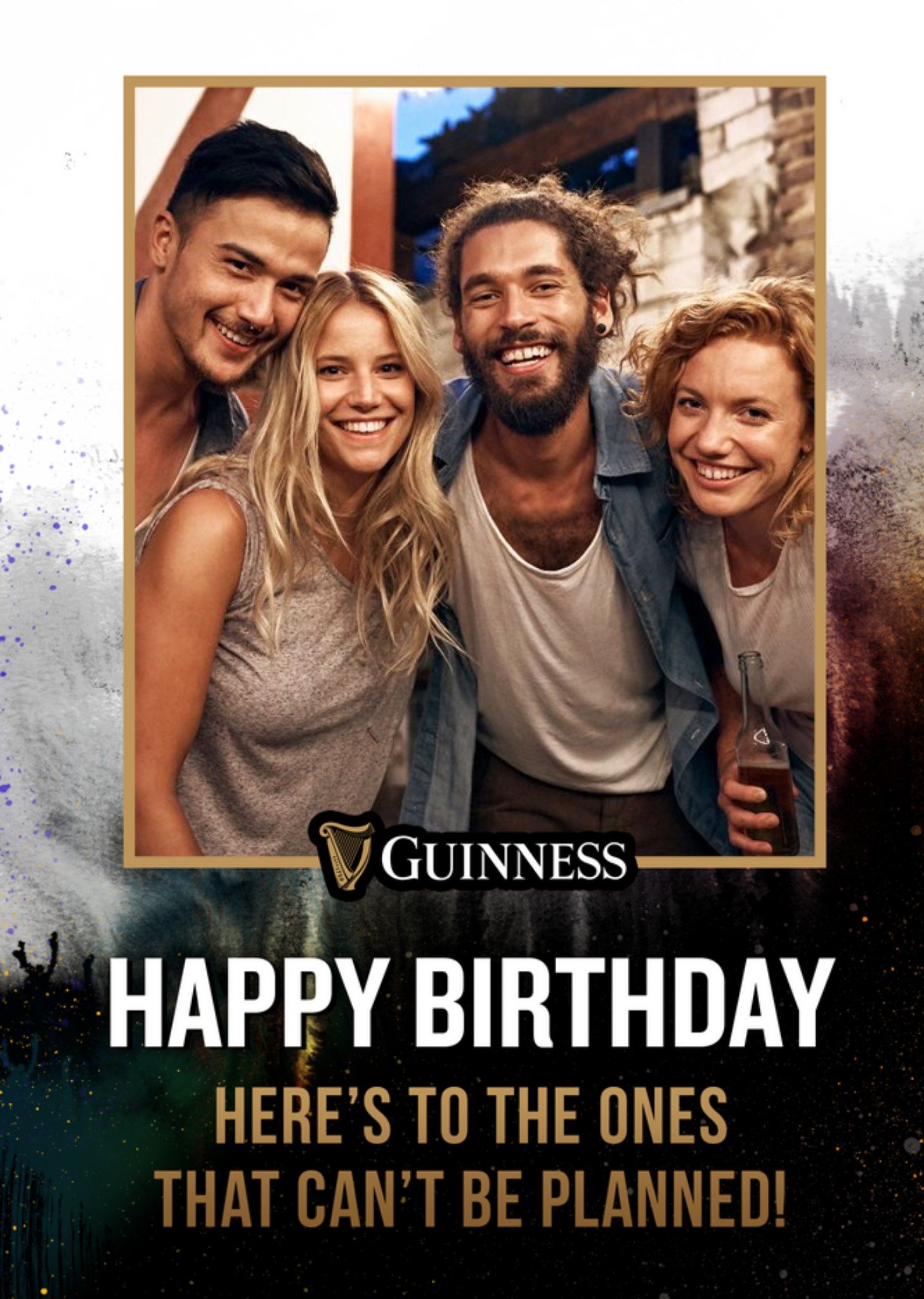 Guiness Contemporary Black And White Photo Upload Birthday Card Ecard