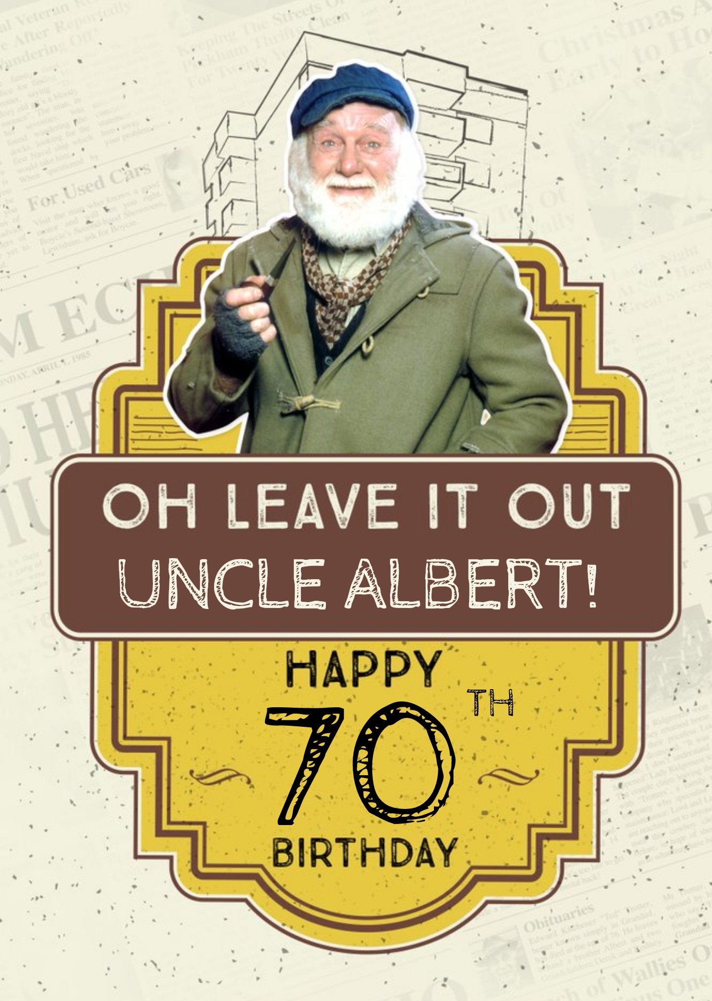 Bbc Only Fools And Horses Uncle 70th Birthday Card, Large