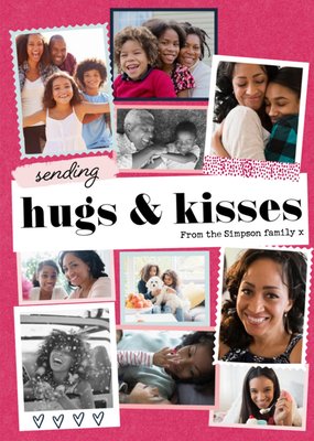 Hugs And Kisses From The Family Photo Upload Valentine's Day Card