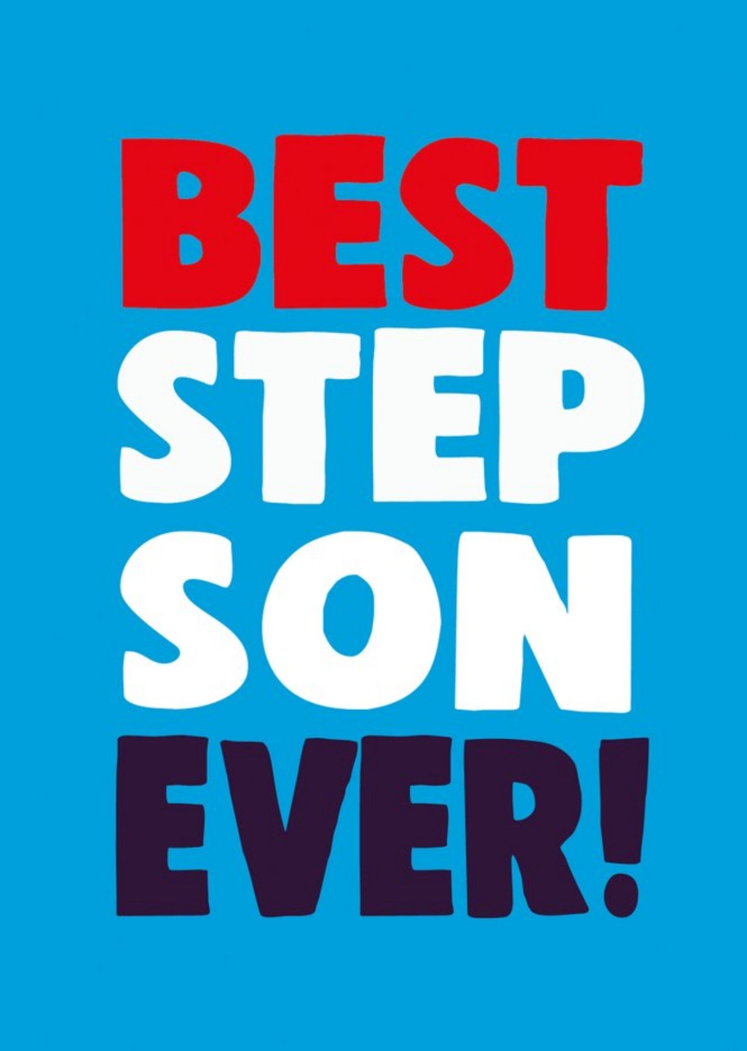 Moonpig Cheeky Chops Step Son Typographic Card, Large