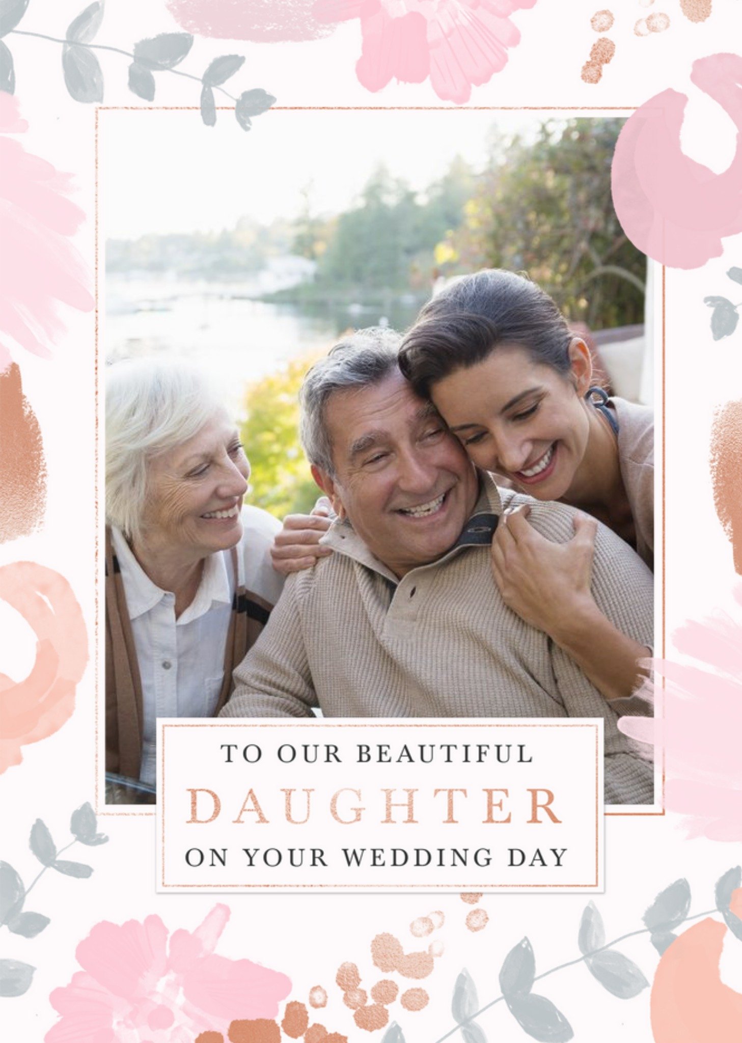 Moonpig Wedding Card - Beautiful Daughter - Daughter Wedding Day - Photo Upload Ecard