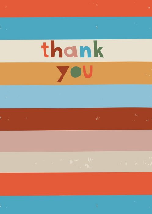 Bright Colourful Striped Pattern Thank You Card
